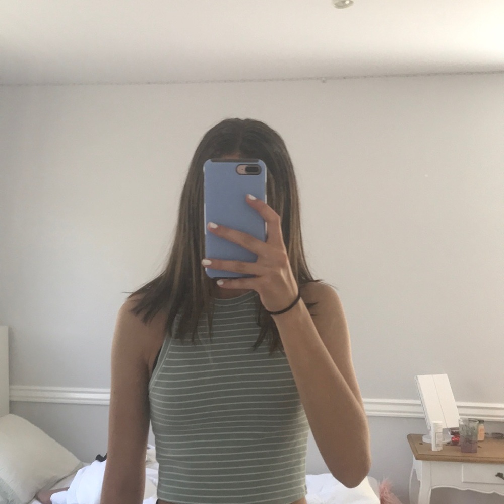 striped cropped tank top